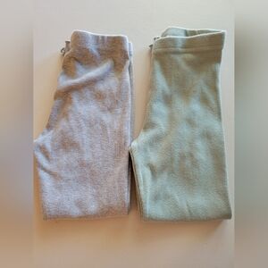 Girls 5t Ribbed Green And Gray Leggings Bundle